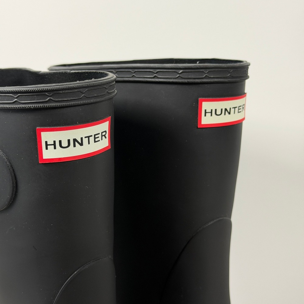 Hunter Original Short Rain Boots Womens US 8 EU 39 Black Matte Waterproof Rubber - Picture 4 of 16